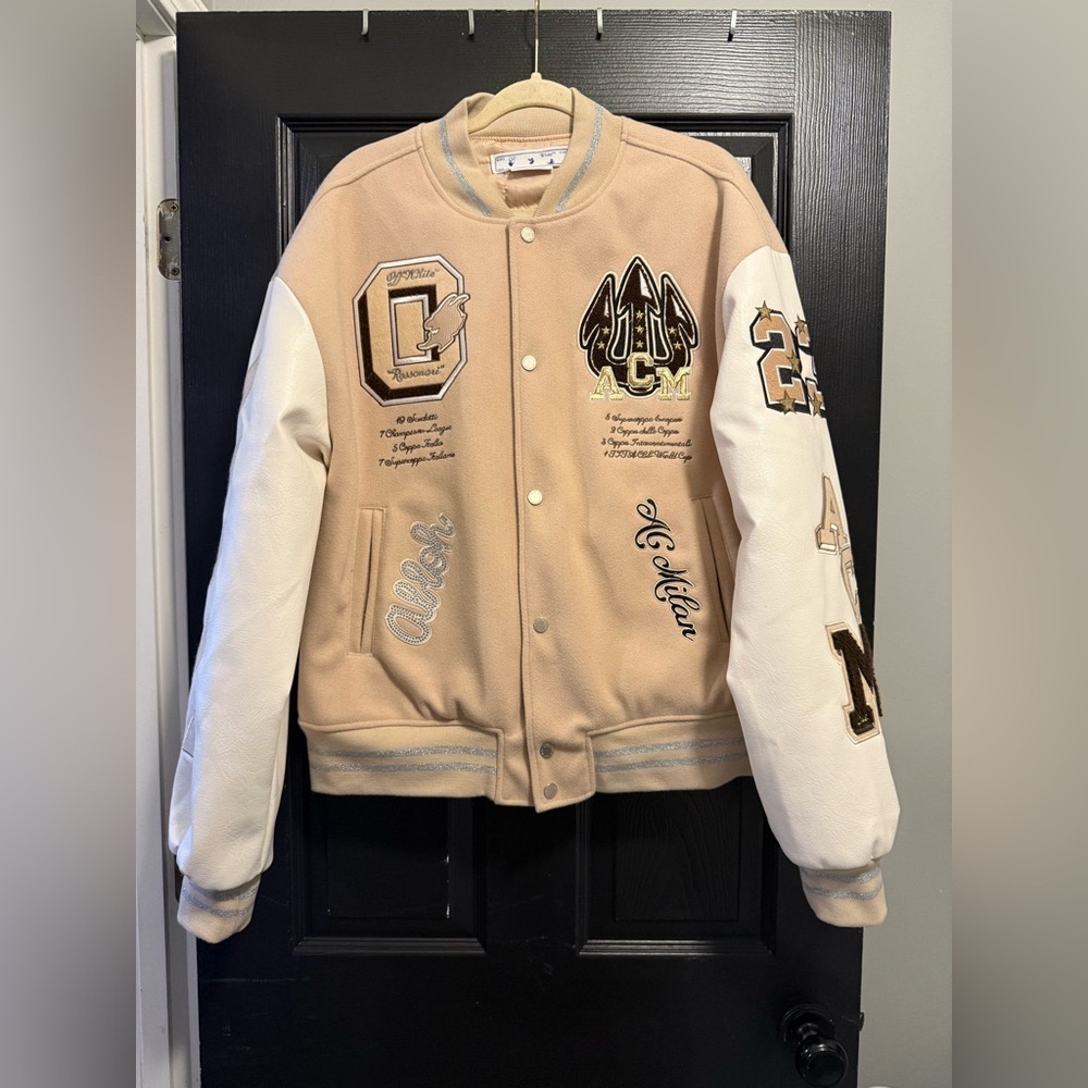 OFF-WHITE X AC MILAN VARSITY JACKET

'CREAM/WHITE'